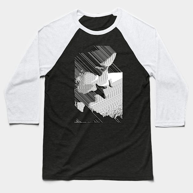 Digital Glitch Contemporary Kissing Artwork ∆∆ Baseball T-Shirt by CultOfRomance